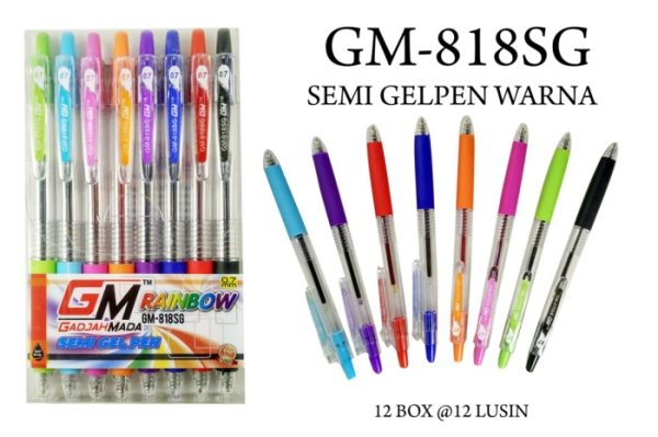 jual GM 818SG Rainbow Semi Gel Pen 8 Warna magetan madiun ngawi